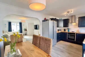 Cornwall holiday cottage Harlyn kitchen dining area gallery